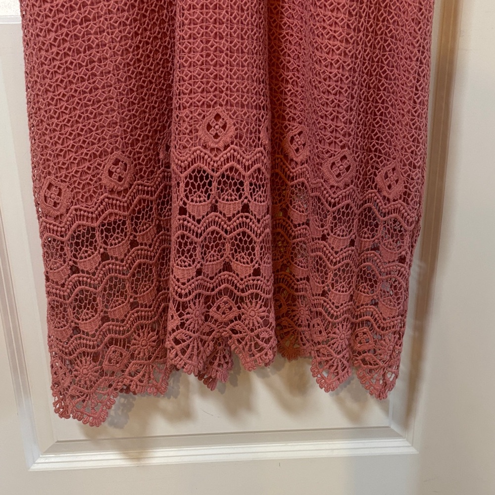 Women's Crochet Maxi Dress in Dusty Rose - Picture 6 of 6